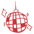 hand drawn icon of a disco ball