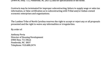 RESRICTICED SOLICITATION IS FOR MODULAR DUPLEX CONSTRUCTION AND SET-UP FOR ONE (1) DUPLEX LOCATED ON TRIBAL OWNED LAND