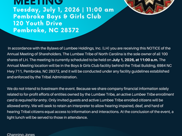 LH Annual Share Holders Meeting on Wednesday, July 1, 2026 11:00 am