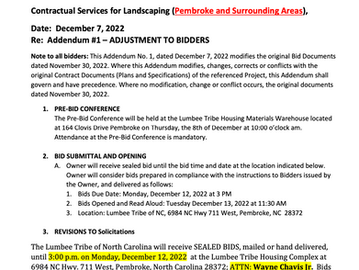 Unrestricted Solicitation (3rd)--Contractual Services for Landscaping Pembroke *Addendum #1 Added