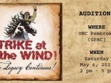 Strike at the Wind! Auditions are on Saturday, May 6, 2023 at GPAC from 2pm till 6pm