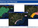 The latest TS Debby Briefing from the National Weather Service.