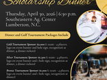 Call today to save your spot for the Gene Locklear Scholarship Inaugural Golf Tournament and Scholarship Dinner