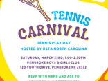 You are invited to a Tennis Play Day which is hosted by the US Tennis Association on Saturday, March 23rd