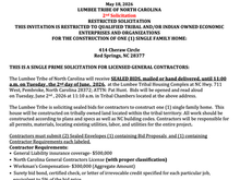 2nd Solicitation RESTRICTED: CONSTRUCTION OF ONE (1) SINGLE FAMILY HOME--414 Cheraw Circle