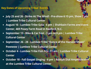 Mark your calendar for these upcoming Lumbee Tribal events.