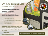 The Lumbee Tribe of N.C. will hold a "On-Site Surplus Sale"