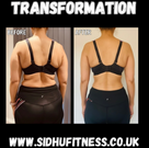 a before and after image of a female who has lost weight with the personal trainer sidhu fitness