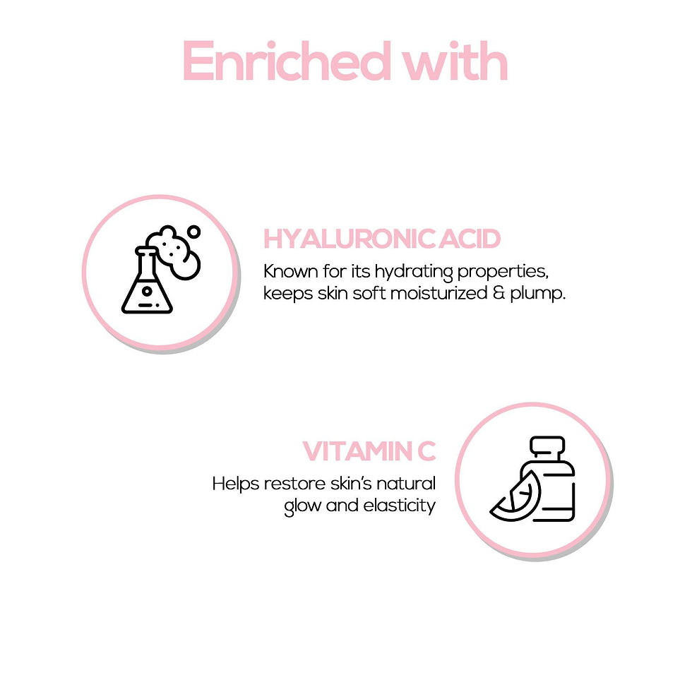 Thumbnail: Enriched with Hyaluronic Acid and Vitamin C moisturizing skin; keeps skin soft.