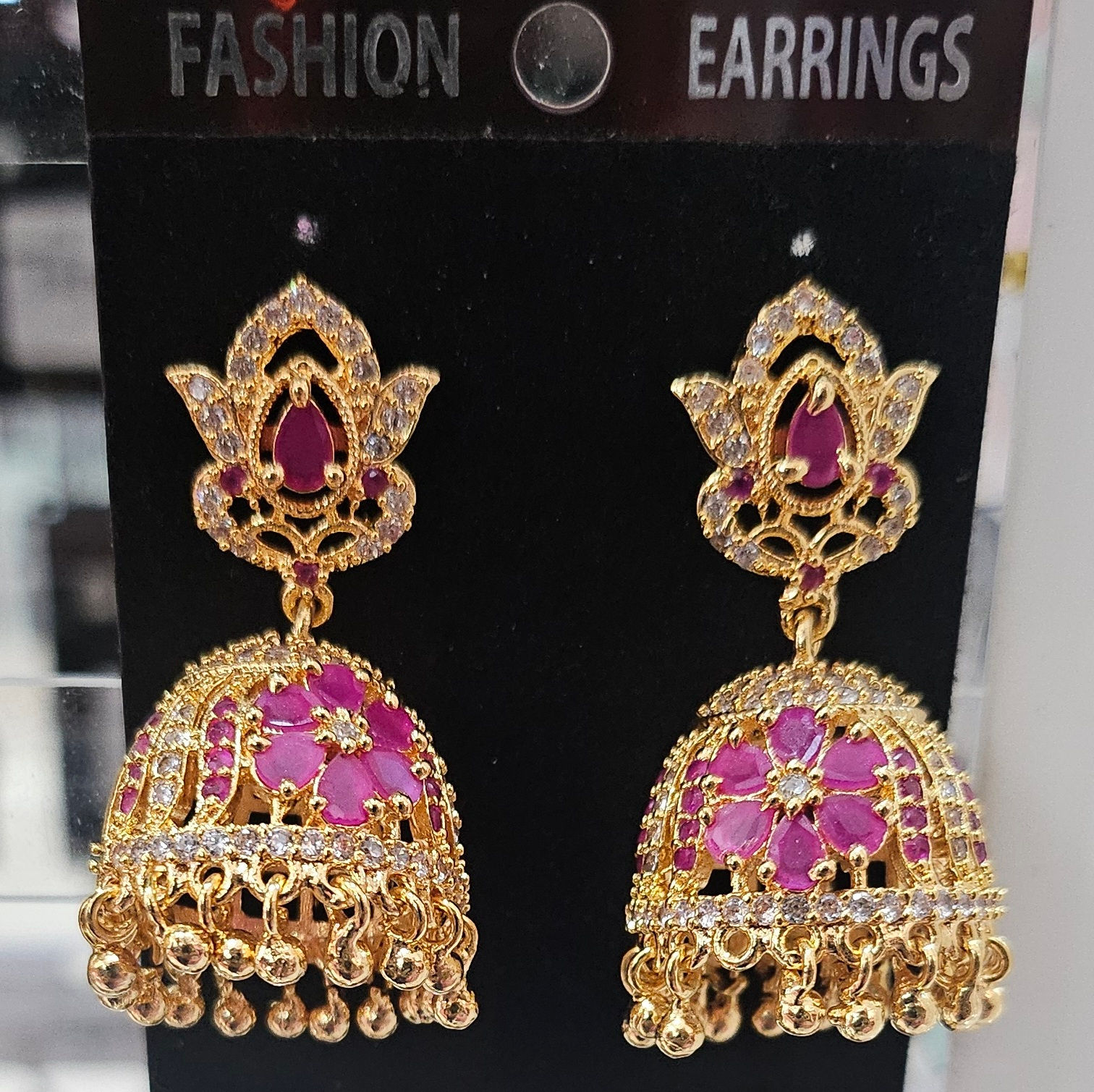 Fashion Earrings, beautiful design, Bridal Jewellery AD Silver Polish, showcasing elegance and style.