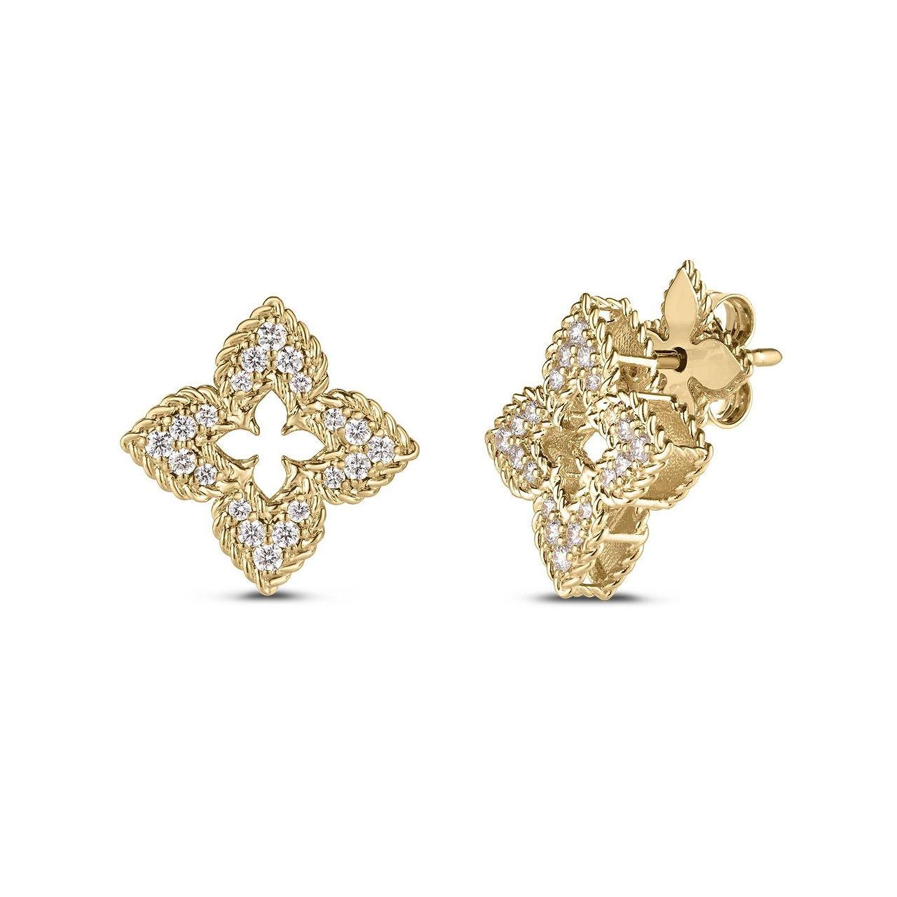 Roberto Coin 18k Yellow Gold Venetian Princess Flower Stud – $3,950.00