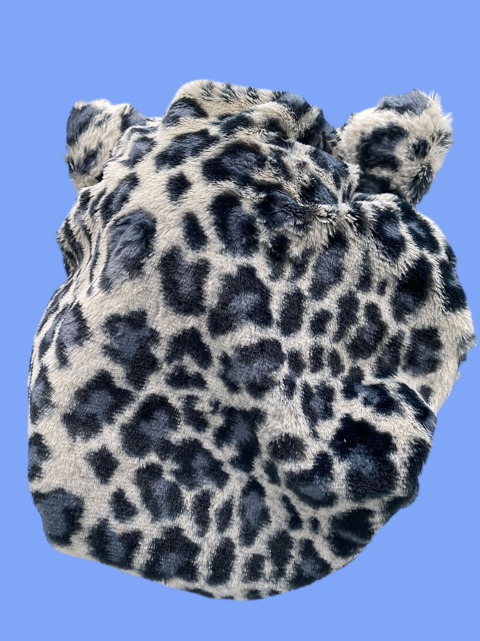 Thumbnail: Luxury Adjustable Blue Leopard Faux Fur Bonnet