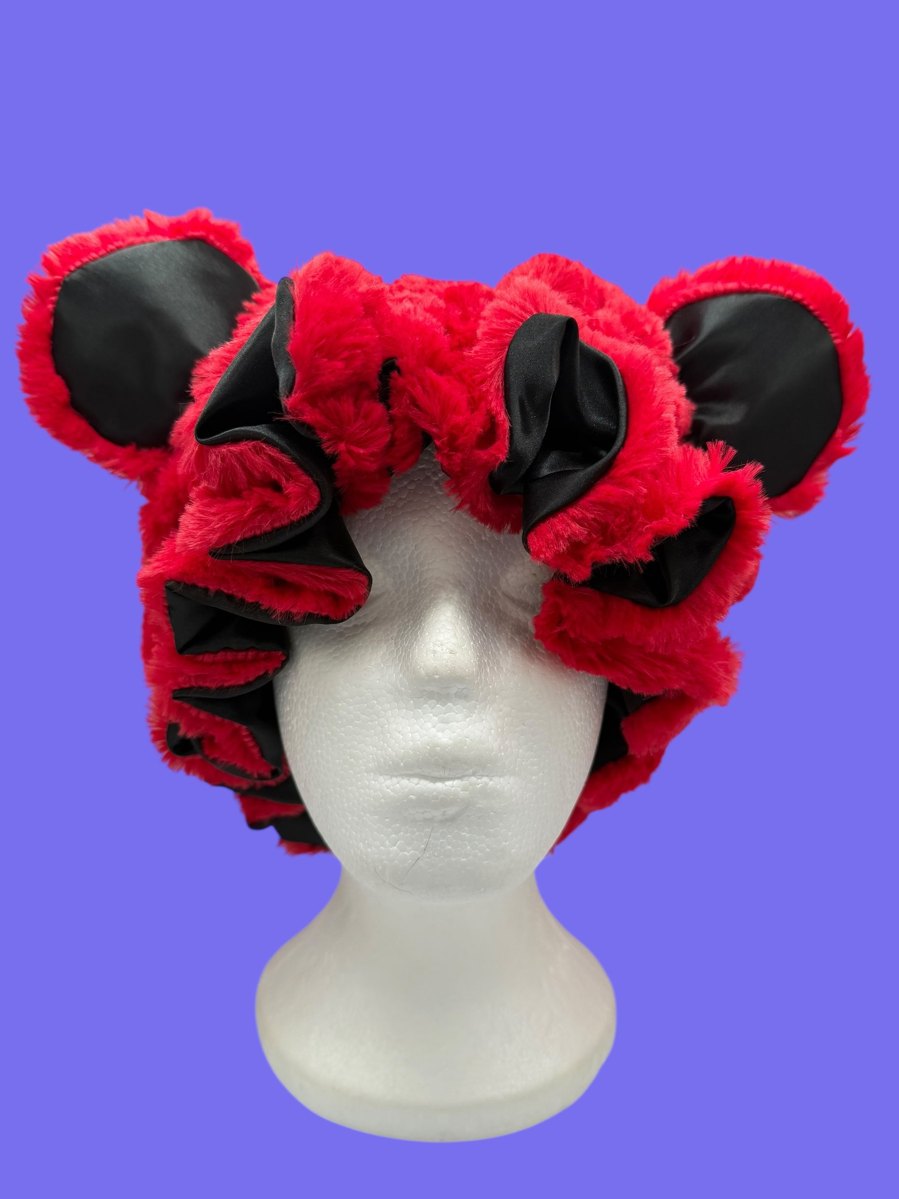 Red Bear Faux Luxe Fur Bonnet