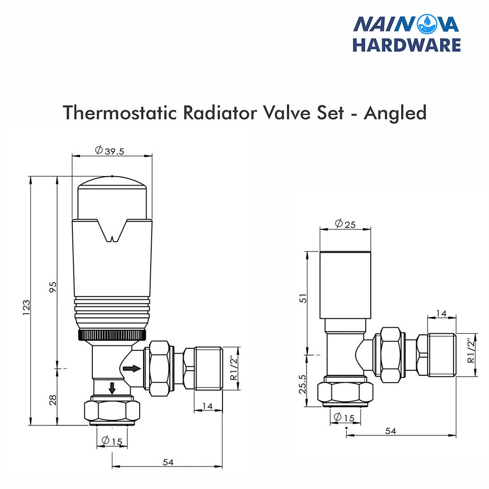Thumbnail: Thermostatic Radiator Valve Set - Angled