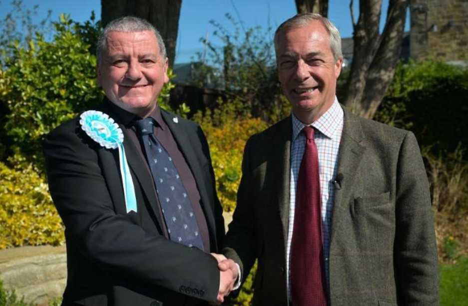 Seaham Ward Councillor Harrison (Left), Pictured with Reform UK Leader Nigel Farage