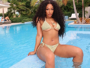 Megan Thee Stallion green bikini