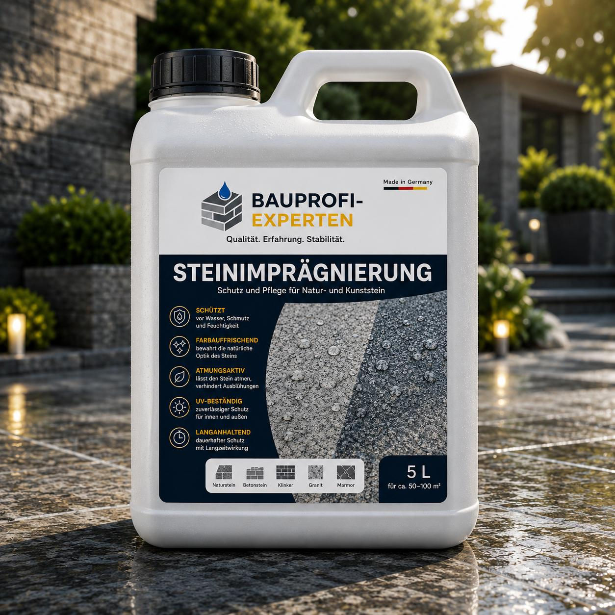 Steinimprägnierung 5L – Wasserabweisender Schutz für Stein & Pflaster