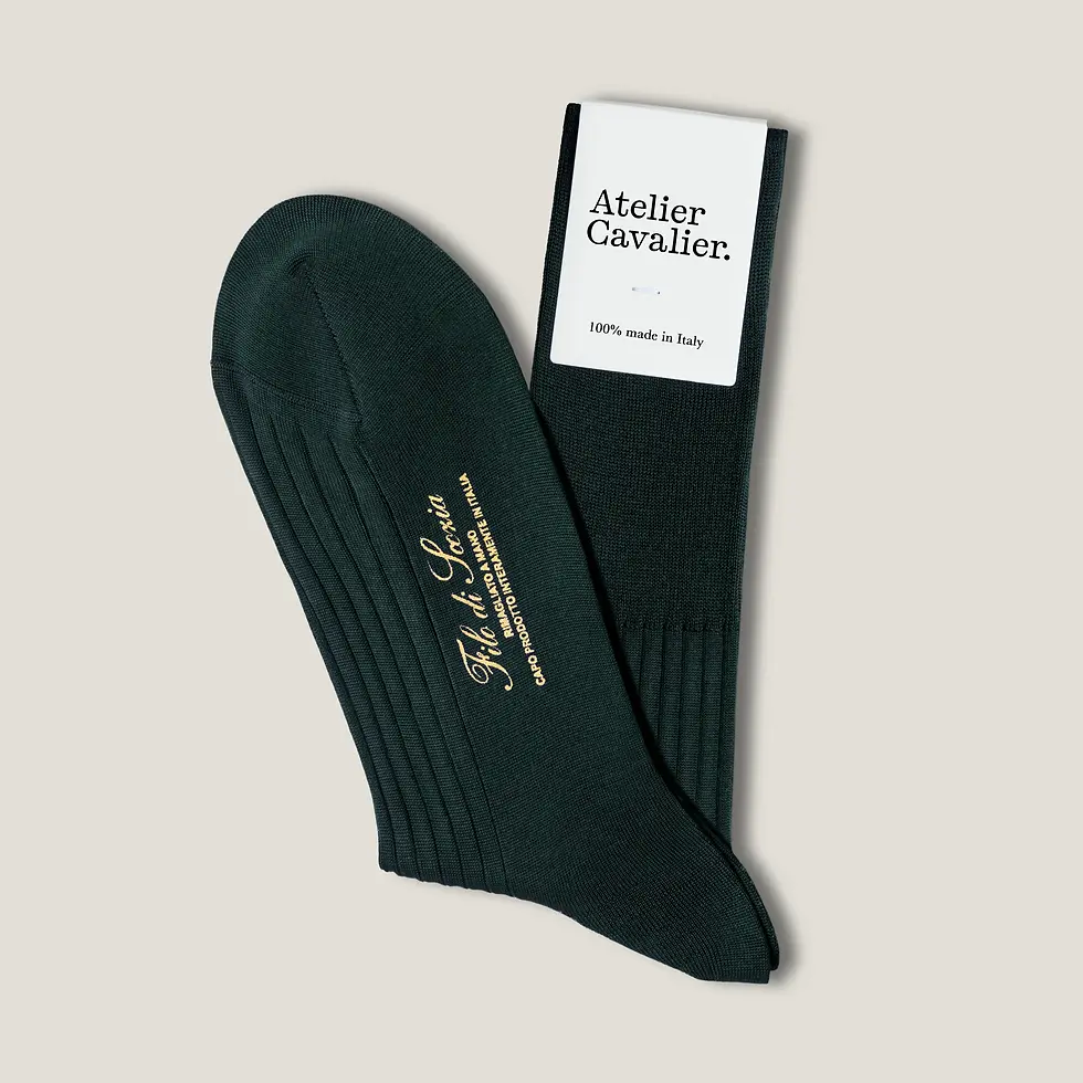 Mid-calf socks in 100% cotton lisle for men by Atelier Cavalier