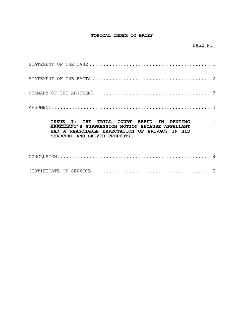 Appellate Practice: Expectation of Privacy