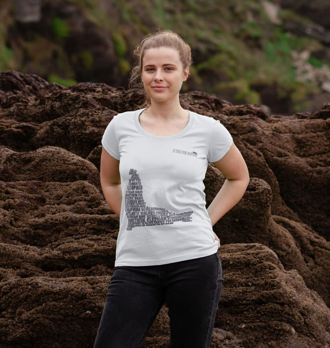 Elephant Seal Word Cloud Women's Scoop Neck Tshirt