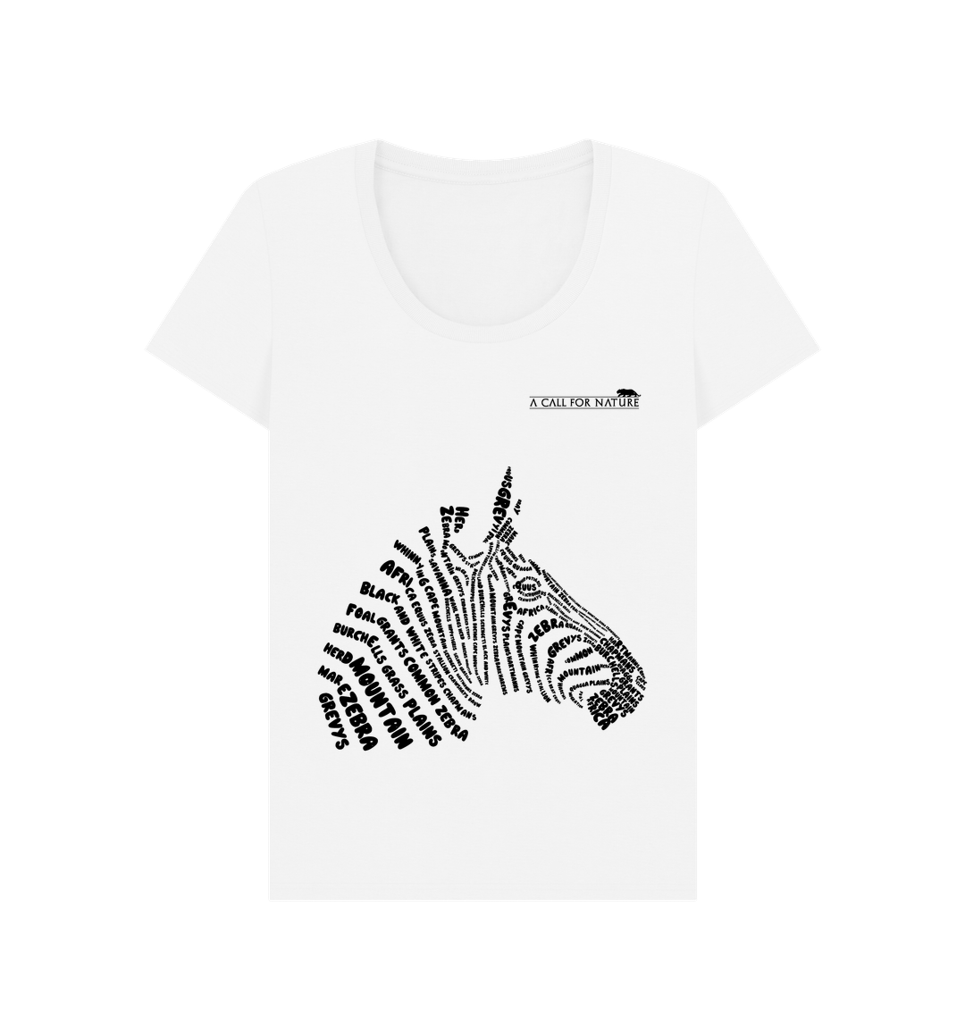 Zebra Word Cloud Women's Scoop Neck Tshirt