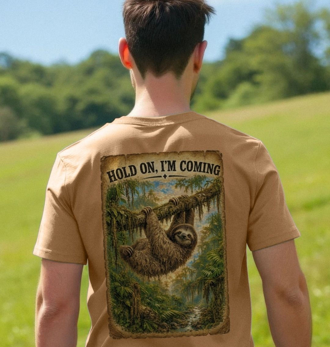 Hold On, I'm Coming Sloth Unisex Tshirt