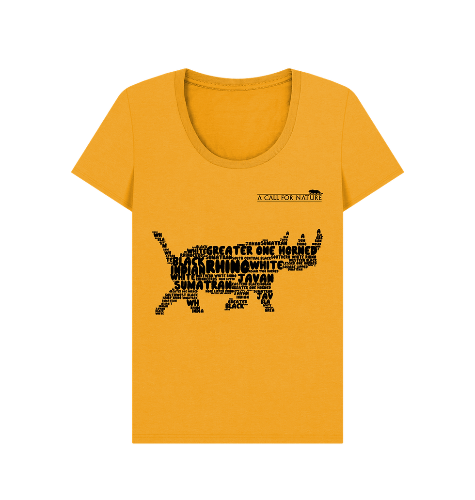 Thumbnail: Black Rhino Word Cloud Women's Scoop Neck Tshirt
