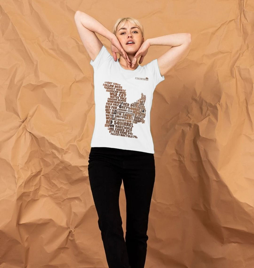 Red Squirrel Word Cloud Women's Scoop Neck Tshirt
