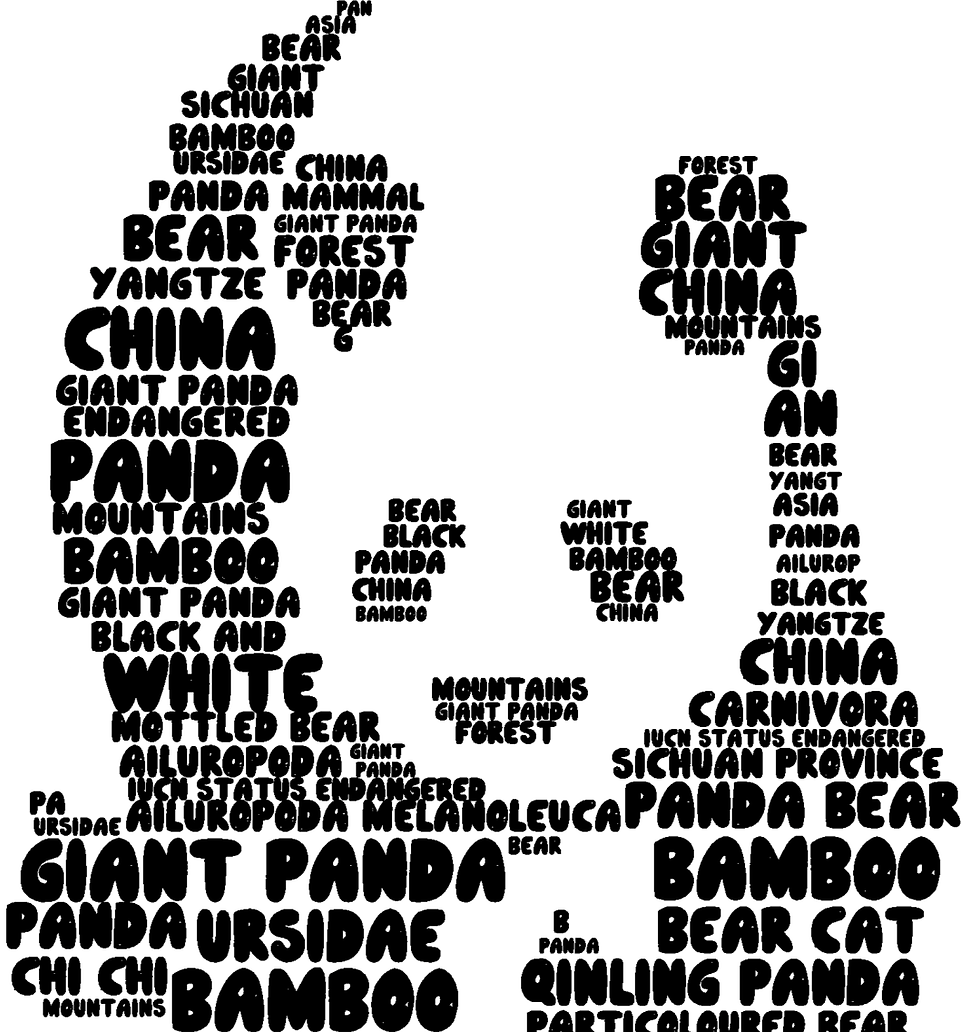 Thumbnail: Giant Panda Word Cloud Men's Tshirt