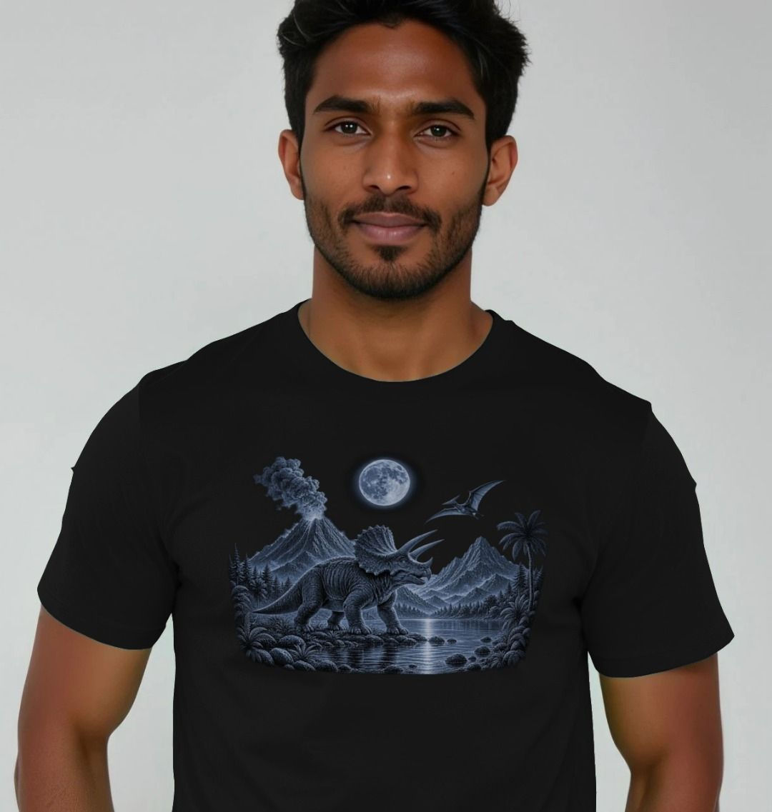 Prehistoric Moon: Triceratops Unisex Tshirt