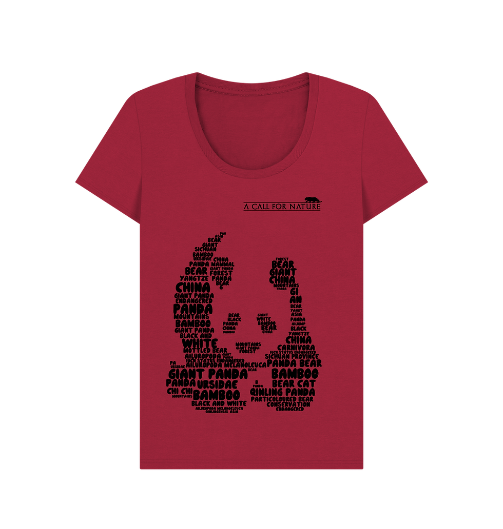 Thumbnail: Giant Panda Word Cloud Women's Scoop Neck Tshirt