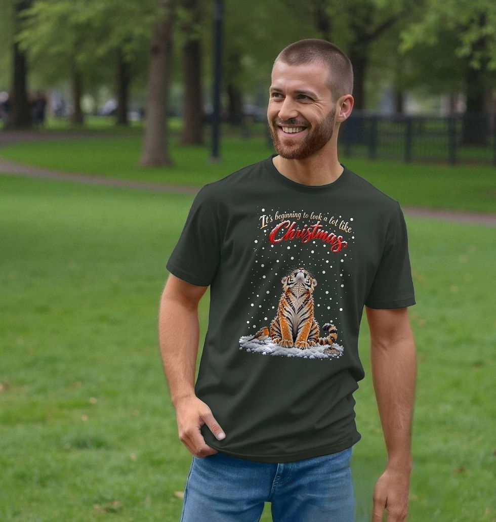 Thumbnail: Tiger and Robin Christmas Unisex Tshirt