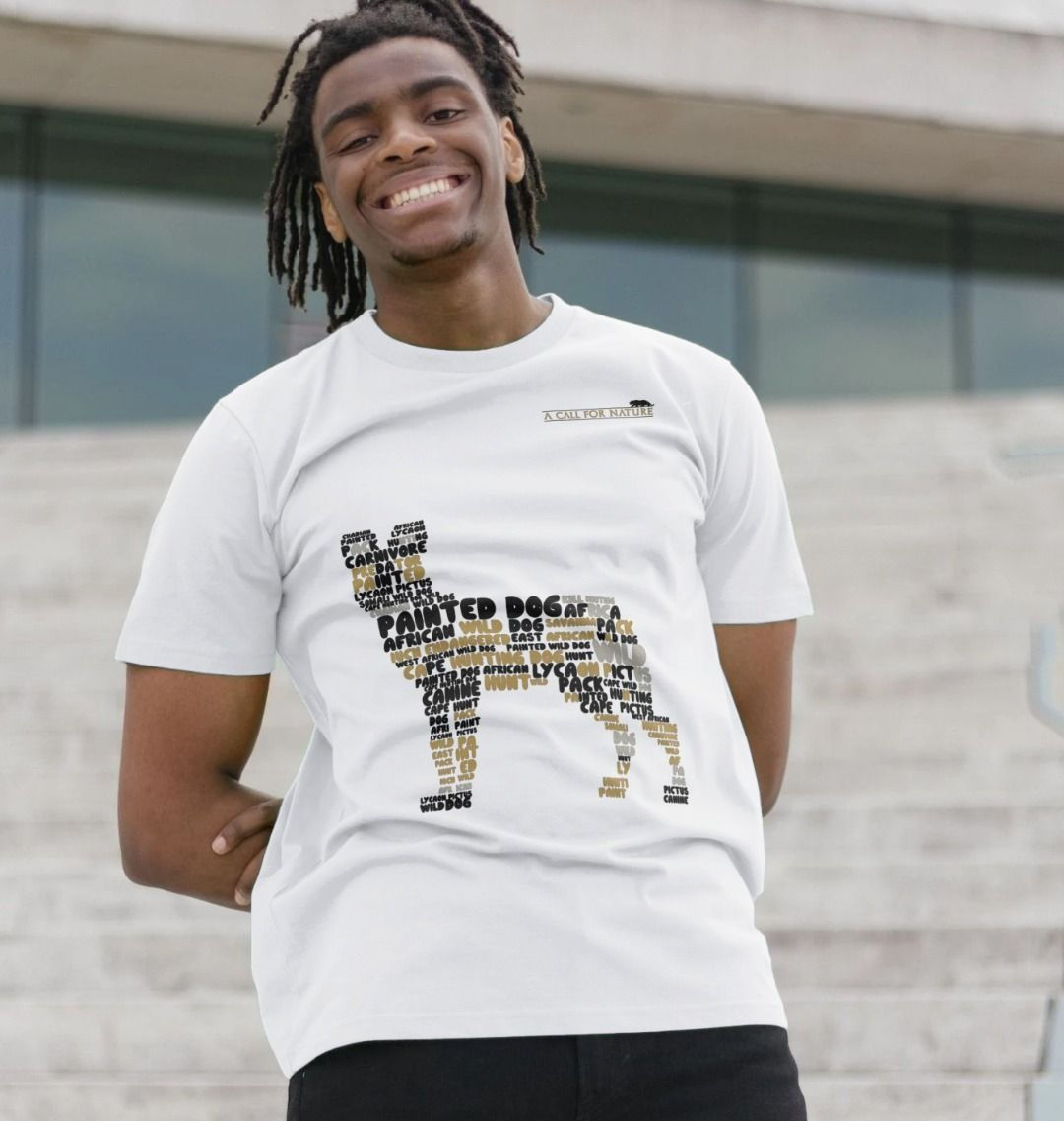 African Painted Dog Word Cloud Men's Tshirt