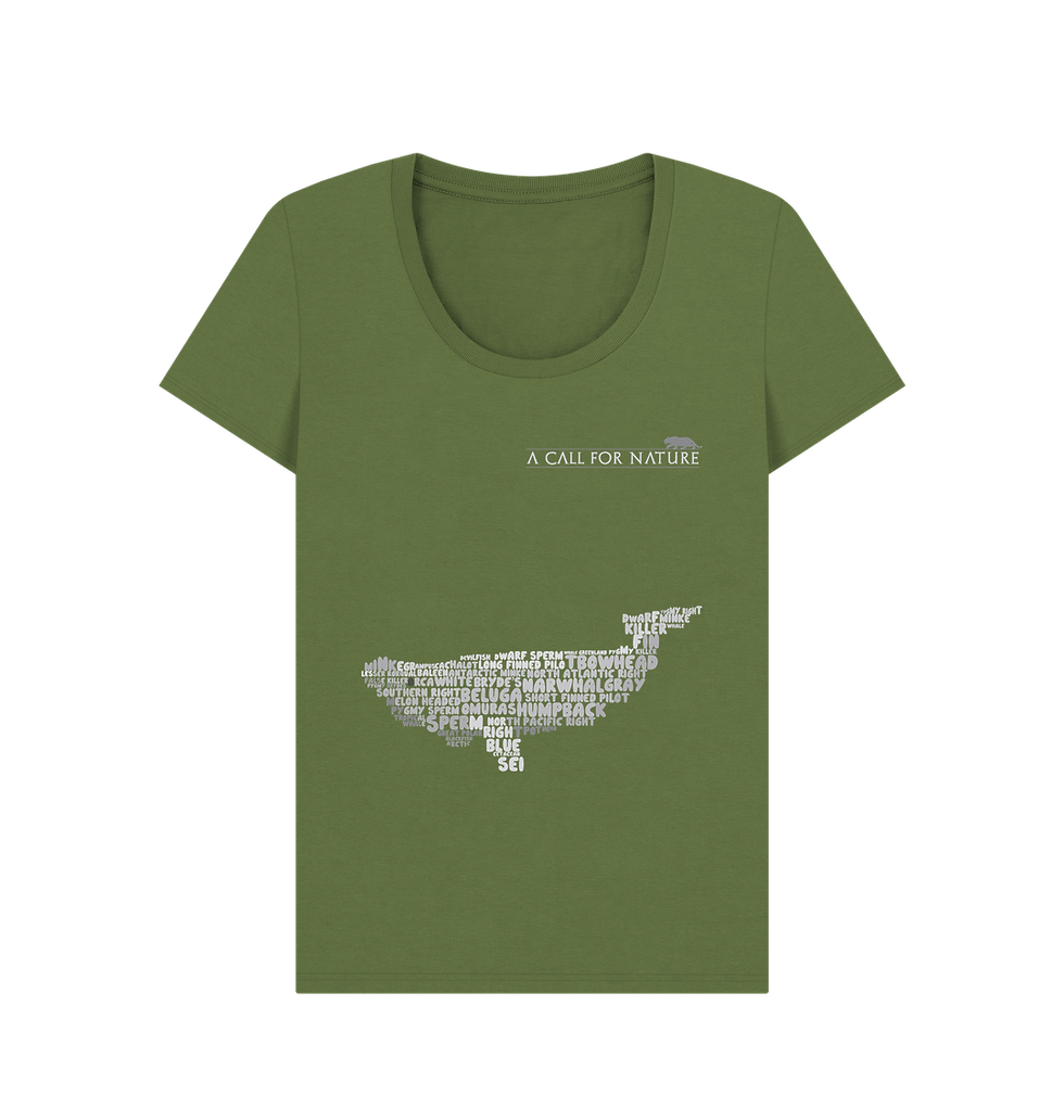 Thumbnail: Beluga Whale Word Cloud Women's Scoop Neck Tshirt