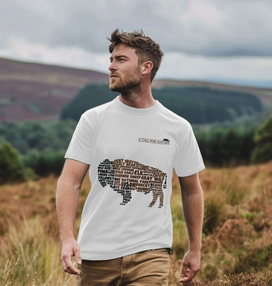 American Bison Word Cloud Men's Tshirt