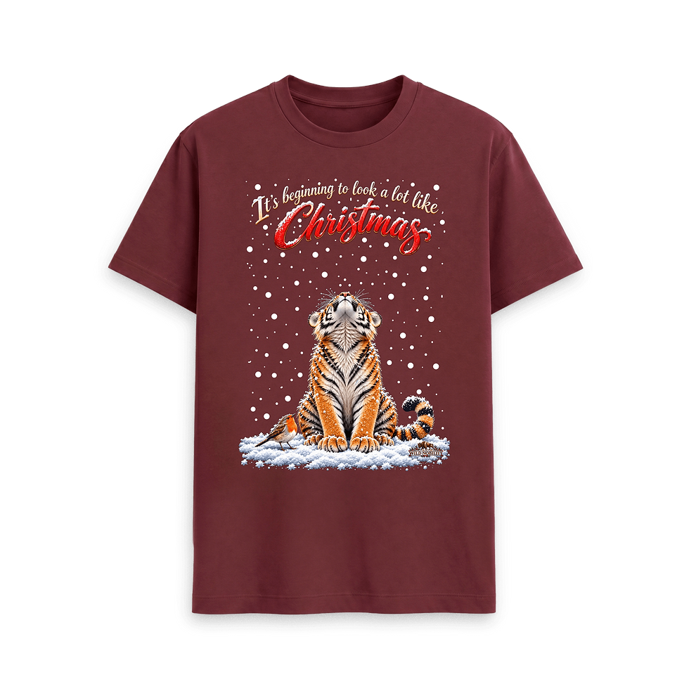 Thumbnail: Tiger and Robin Christmas Unisex Tshirt