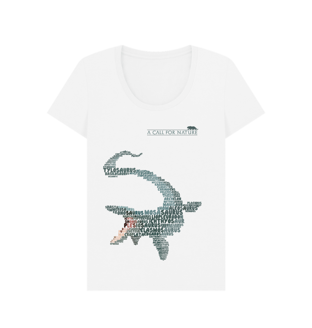 Mosasaurus Word Cloud Women's Scoop Neck Tshirt