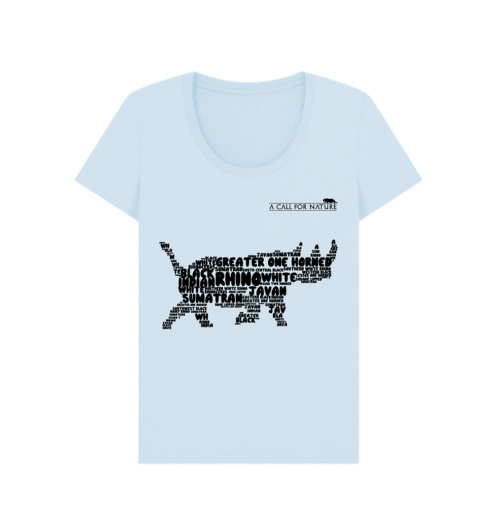 Thumbnail: Black Rhino Word Cloud Women's Scoop Neck Tshirt