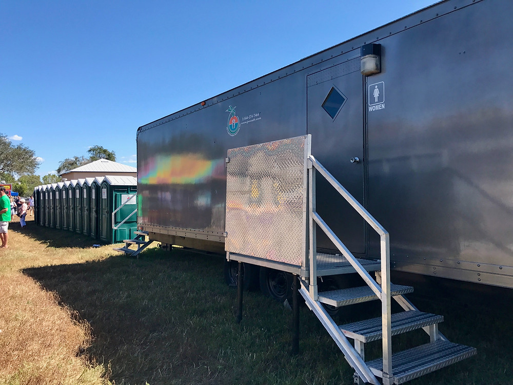 Luxury porta potty rental at Greek Fest in Fort Myers, FL