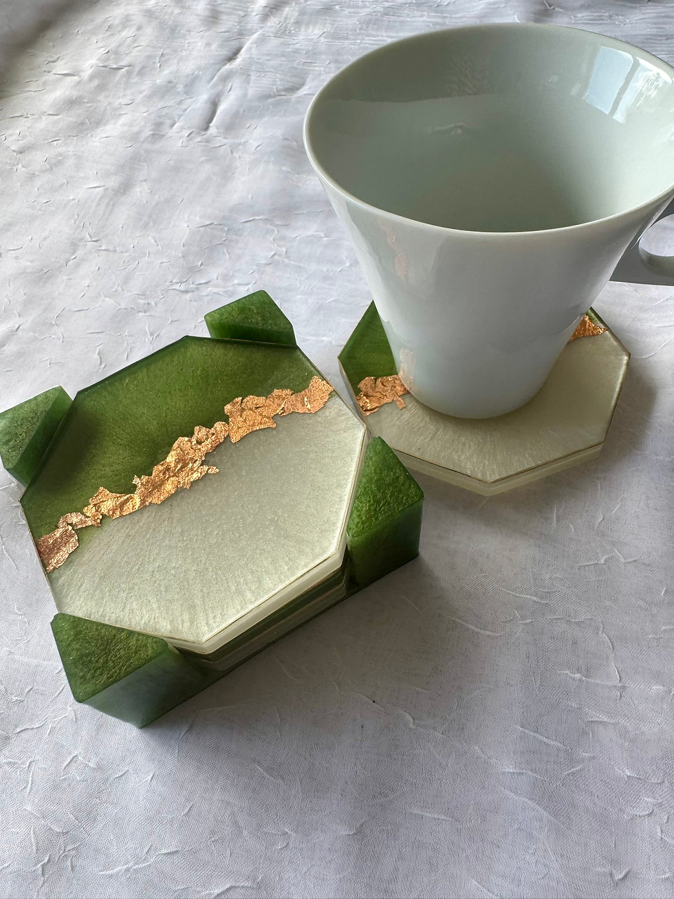 Thumbnail: Octagonal Coasters in holder (Small / Set of 4)