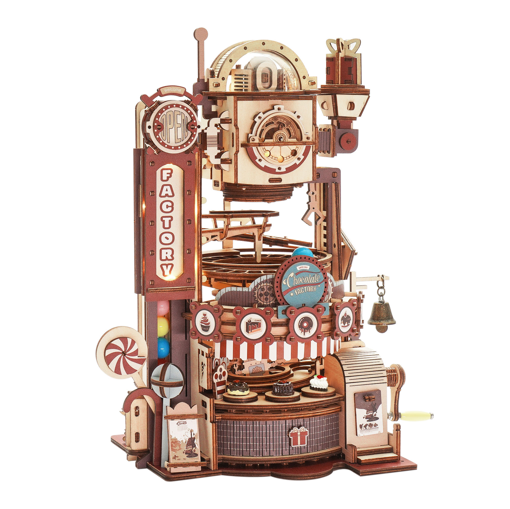 Robotime ROKR 420pcs DIY Chocolate Factory – 3D Wooden Puzzle Assembly | Marbl