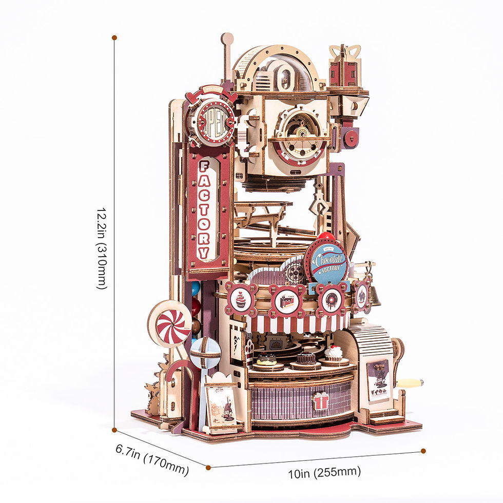 Thumbnail: Robotime ROKR 420pcs DIY Chocolate Factory – 3D Wooden Puzzle Assembly | Marbl