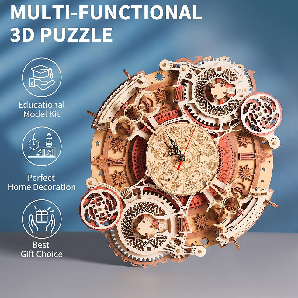 Thumbnail: Robotime 3D Wooden Puzzles Steampunk Clock Kit – DIY Mechanical Wall Quartz Cl