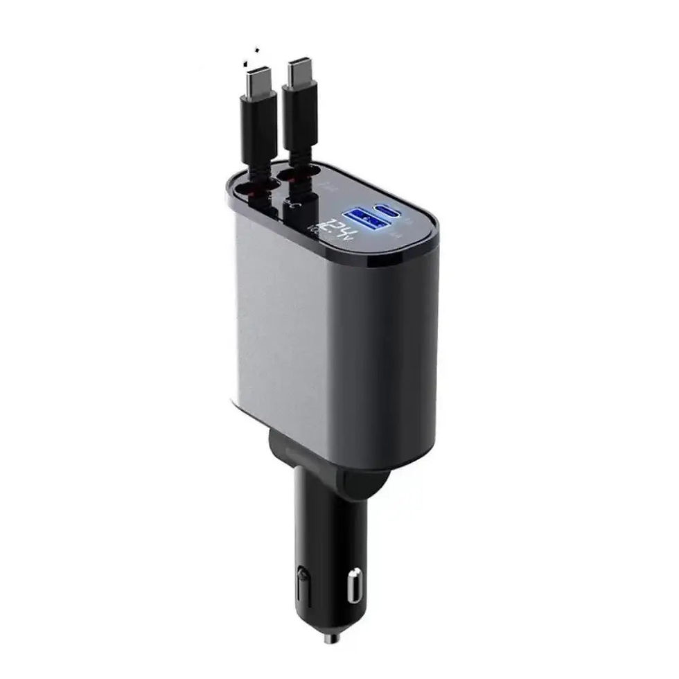 Thumbnail: FAST 100W Car Phone Charger Lighter USB And TYPE-C Adapter