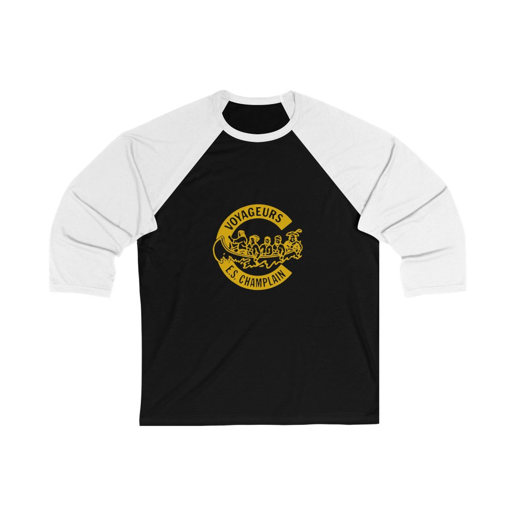 Champlain 3\4 Sleeve Baseball Tee - Gold Logo