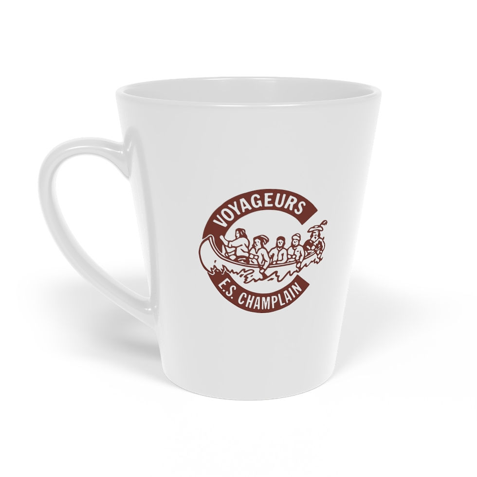 Thumbnail: Champlain Latte Mug, 12oz - Burgundy Logo