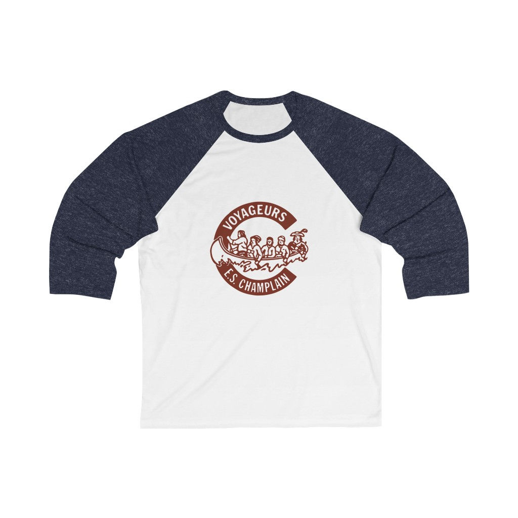 Champlain 3\4 Sleeve Baseball Tee - Burgundy Logo