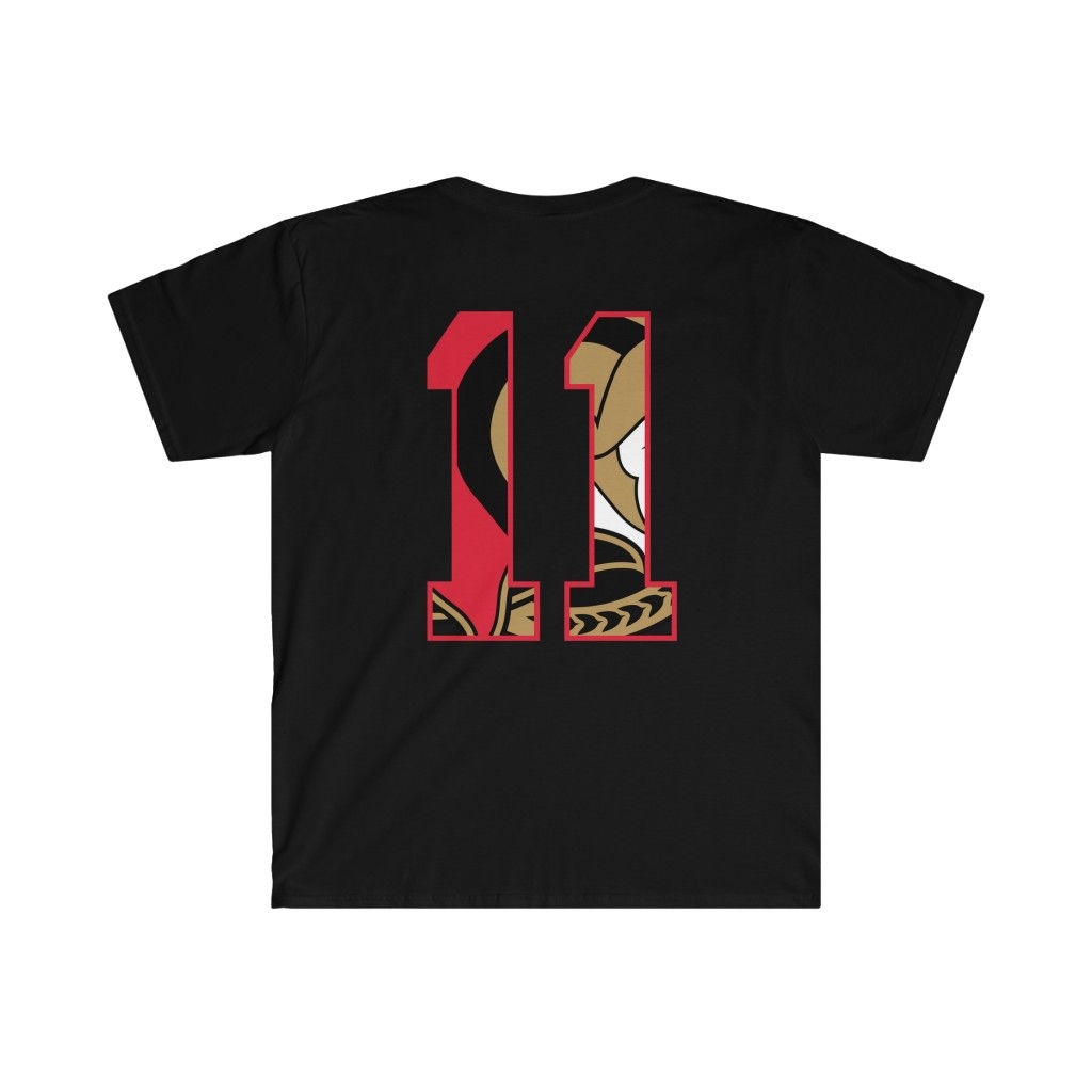 T-Shirt - Ottawa - Number 11 - Red Border