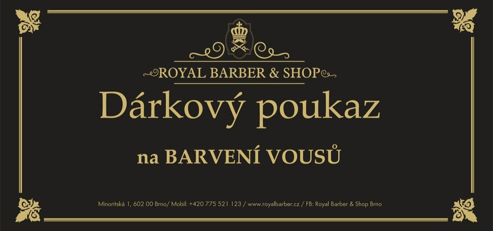 Dárkový poukaz Royal Barber Shop Barvení vousů