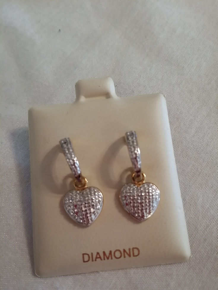 Thumbnail: Diamond Accent Heart Earrings